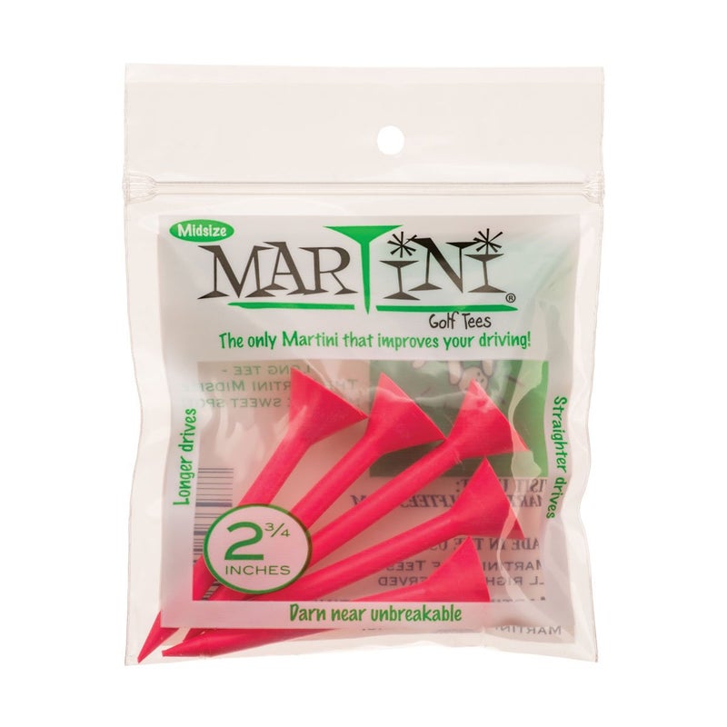 MARTINI Midsize 2 3/4" Golf Tees - Virtually Unbreakable - Pink